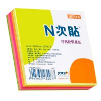 N次貼 33007熒光五色可再貼便條紙76*76mm，200張/本