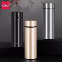 得力LL615商務保溫杯500mL旋蓋L304不銹鋼安全內(nèi)膽持久保冷保溫杯 水杯